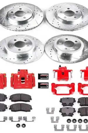 Price Drop PowerStop Z23 Evolution Sport Brake Rotor, Pad and Caliper Kit; Front and Rear