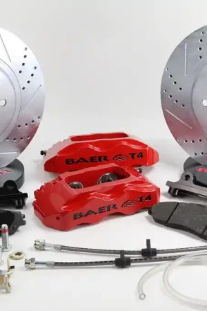 Latest Baer Track4 Front Big Brake Kit with 13-Inch Rotors; Black Calipers