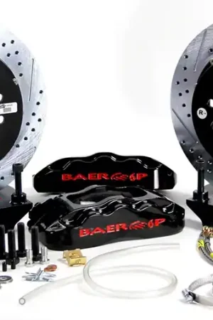 Baer Pro+ Rear 4-Lug Big Brake Kit with 14-Inch Rotors; Black Calipers Grab Now