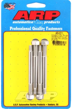 Professional Grade ARP 5/16-24 X 3.500 SS Hex Water Pump Pulley w/ 2.250in Fan Spacer Stu — PMD Premier Motoring Development