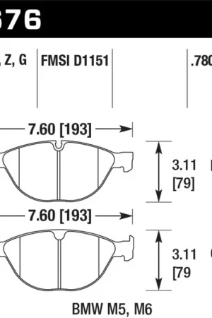 Hawk 06-10 BMW M5/M6 Perf Ceramic Street Front Brake Pads — PMD Premier Motoring Development Last Chance