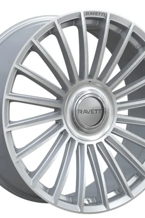 22" Ravetti Wheels M17 Silver Brushed Floating Cap Rims Bulk Order