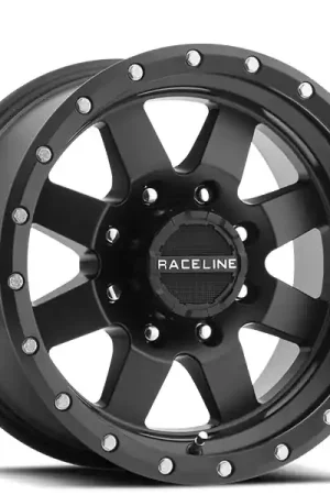 18" Raceline Wheels 935B Defender Satin Black Off-Road Rims Modern