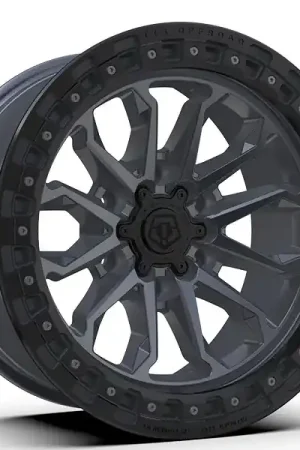 17" TIS Wheels 556AB Satin Anthracite with Black Simulated Bead Ring 6 Spoke Off-Road Rims Crafted