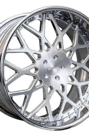 Hot Deal 19" AC Forged Wheels ACF708 Brushed Face with Chrome Lip Three Piece Rims