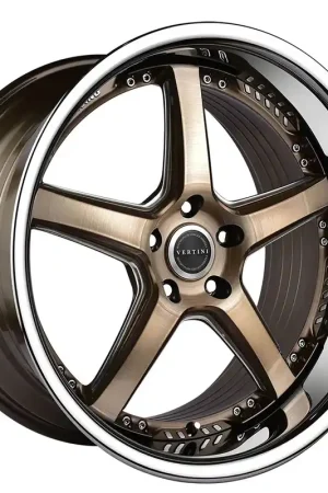 Markdown 19" Vertini Wheels RFS2.2 Brushed Dual Bronze with Chrome Lip Flow Formed Rims