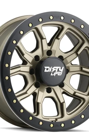 17" Dirty Life Wheels DT-1 9303 Satin Gold with Simulated Beadlock Ring Off-Road Rims Holiday Sale