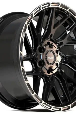 Brand New 18" 4Play Wheels 4PS28 Gloss Black with Brushed Face and Tinted Clear Off-Road Rims