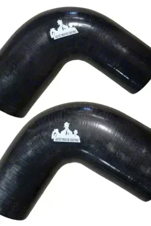 Affordable 90 Degree Silicone Coupler Long Leg; 2.50 to 3-Inch; Black