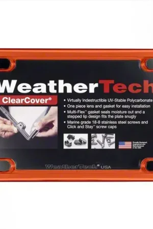 Weathertech ClearCover License Plate Frame; Orange Deal