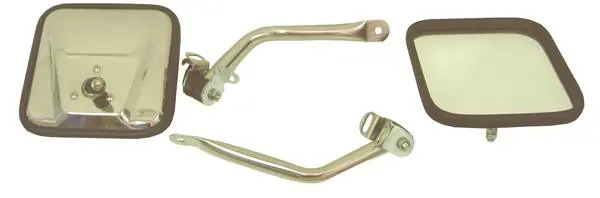 Original Rugged Ridge CJ Style Mirror - Pair - Stainless Steel - 11005-07