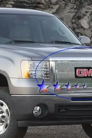 GMC Sierra APS Billet Grille - with Logo Opening - Upper - Aluminum - G66516V Worldwide Shipping