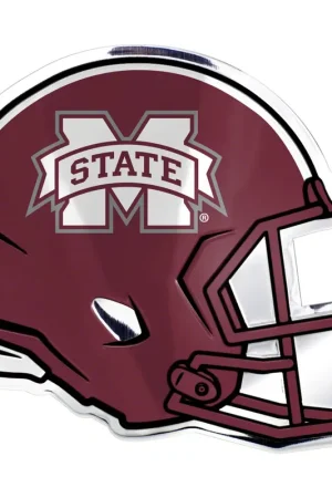 Affordable Mississippi State University Embossed Helmet Emblem; Maroon