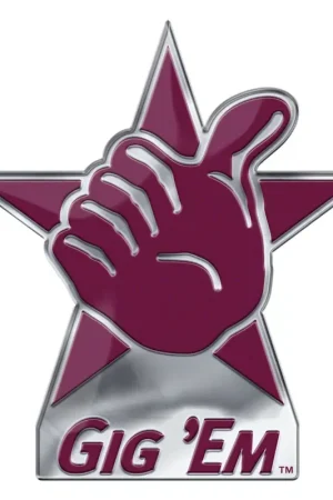 Worldwide Shipping Texas A&M University Embossed Emblem; Maroon