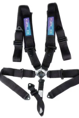 Same Day Shipping NRG Innovations SFI 16.1 5-Point Cam-Lock Racing Seat Belt Harness; Black