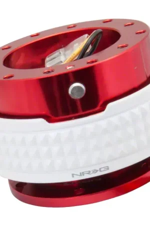 NRG Innovations Steering Wheel Hub Quick Release; Red with Glow in the Dark Pyramid Ring Fan Favorite