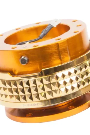 One Day Deal NRG Innovations Steering Wheel Hub Quick Release; Rose Gold with Chrome Gold Pyramid Ring