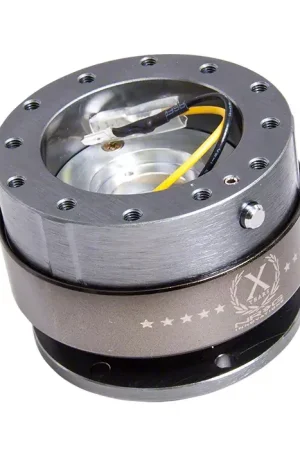 Limited Edition NRG Innovations 2.0 Steering Wheel Hub Quick Release; Gun Metal with Titanium Ring
