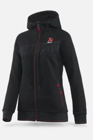 Akrapovic Womens Corpo Zip Hoodie Black - Large — PMD Premier Motoring Development Exclusive Offer