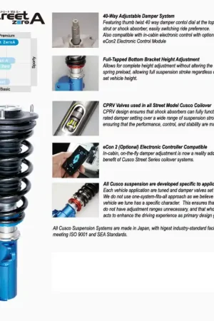 Cusco 00-04 Subaru Legacy/Outback Wagon (BH) Model Only Street Zero-A— PMD Premier Motoring Development Best Seller