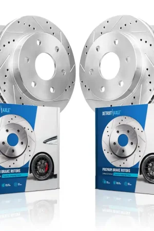 4pc Front & Rear Drilled and Slotted Brake Rotors Kit Free Shipping