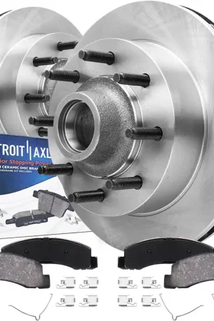 4pc Front Disc Rotors and Ceramic Brake Pads Kit Brand New