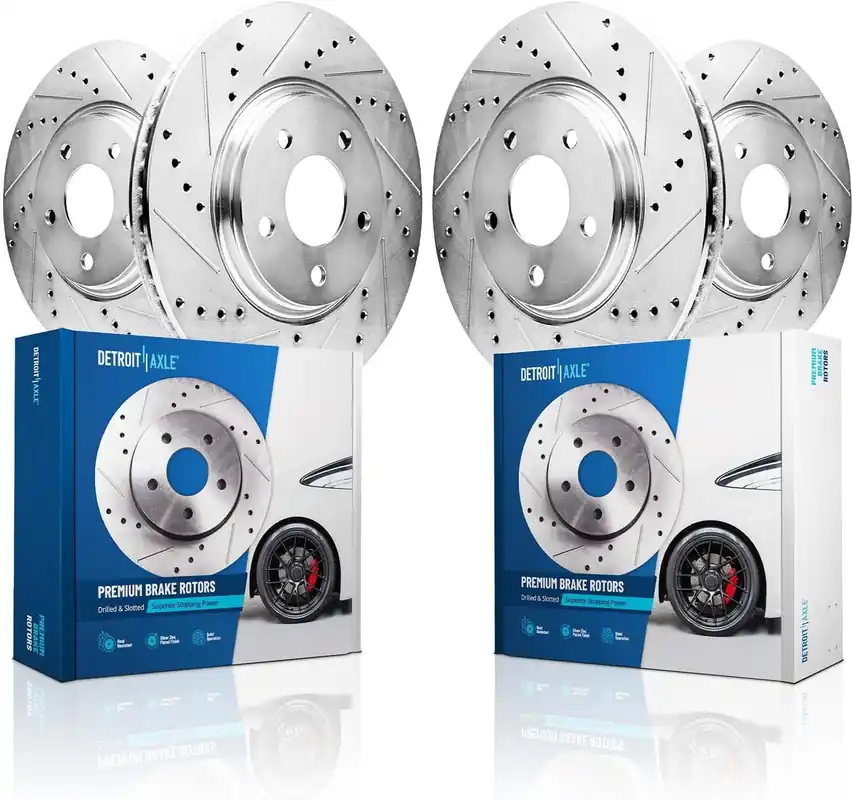 4pc Front & Rear Drilled and Slotted Brake Rotors Kit Exclusive