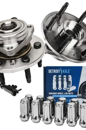 15pc Front Wheel Hub and Bearings Chrome Lug Nuts w\\/One Key Kit Discount