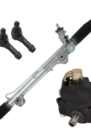 4pc Front Power Steering Rack and Pinion Pump Outer Tie Rods Suspension Kit Get Yours