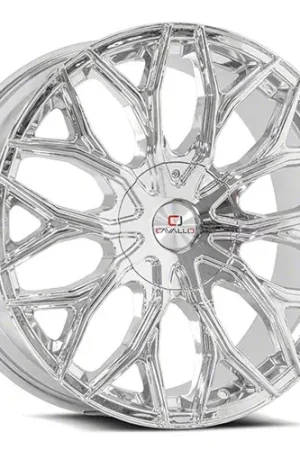 Cavallo CLV-37 Nano Chrome Wheel; Rear Only; 22x9.5; 15mm Offset Today Only