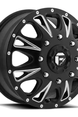 Fuel D513 Throttle Dually Wheel 17x6.5 8x165.1 Matte Black Milled 129mm - FREE T-SHIRT INCLUDED! New Release