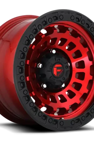 Fuel D632 Zephyr Wheel 17x9 5x127 Candy Red w/ Black Bead Ring -12mm - FREE T-SHIRT INCLUDED! Exclusive Offer