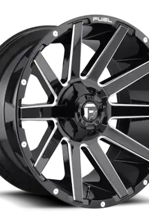 Fuel D615 Contra Wheel 20x9 5x139.7 & 5x150 Gloss Black Milled 1mm - FREE T-SHIRT INCLUDED! Save Now