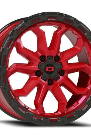 Authentic Vision Korupt 405 Wheel 18x9 5x114.3 Gloss Red With Gloss Black Lip 12mm - FREE T-SHIRT INCLUDED!