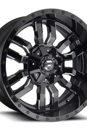 Best Seller Fuel D595 Sledge Wheel 17x9 6x135 & 6x139.7 Gloss Black Milled -12mm - FREE T-SHIRT INCLUDED!