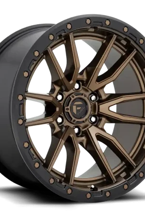 Free Shipping Fuel D681 Rebel Wheel 17x9 6x139.7 Matte Bronze With Black Ring -12mm - FREE T-SHIRT INCLUDED!