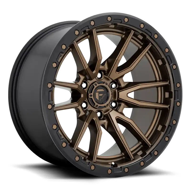 Free Shipping Fuel D681 Rebel Wheel 17x9 6x139.7 Matte Bronze With Black Ring -12mm - FREE T-SHIRT INCLUDED!