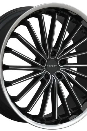 Ravetti M14 Wheel 20x10 5x112 Silver Milled w/ Stainless Lip 40mm - FREE T-SHIRT INCLUDED! Fan Favorite