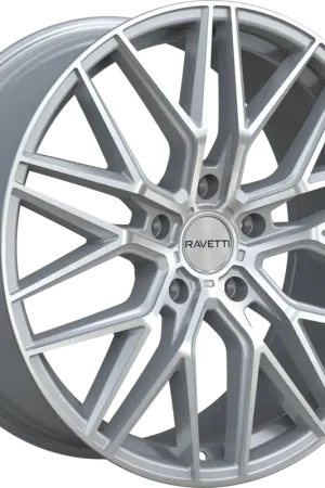 Direct From Factory Ravetti M16 Wheel 22x10.5 5x112 Silver Brushed 42mm - FREE T-SHIRT INCLUDED!