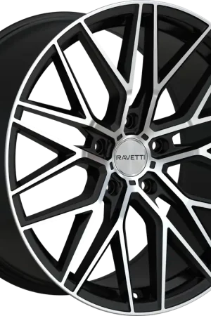 Instant Buy Ravetti M16 Wheel 22x9 5x114.3 Satin Black Machined 40mm - FREE T-SHIRT INCLUDED!