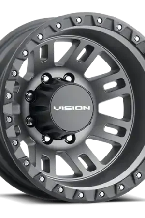 Vision Manx 2 408 Dually Wheel 17x6.5 8x210 Satin Grey -143mm Fast Shipping