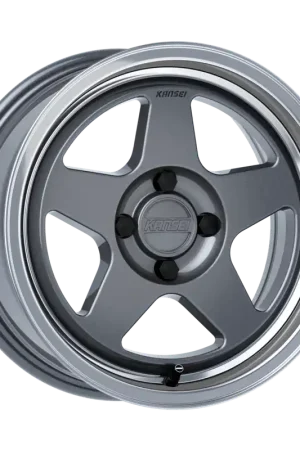 Modern Kansei Knp Wheel 15x7 4x100 Gunmetal w/ Machined Lip 0mm - FREE T-SHIRT INCLUDED!