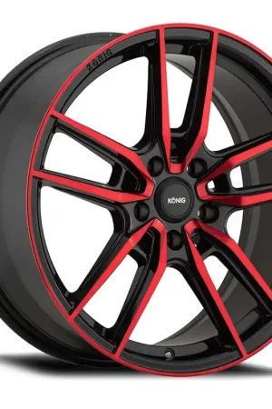 Direct From Manufacturer Konig 55Br Myth Wheel 18x8 5x114.3 Gloss Black w/ Red Tinted Clear-Coat 43mm