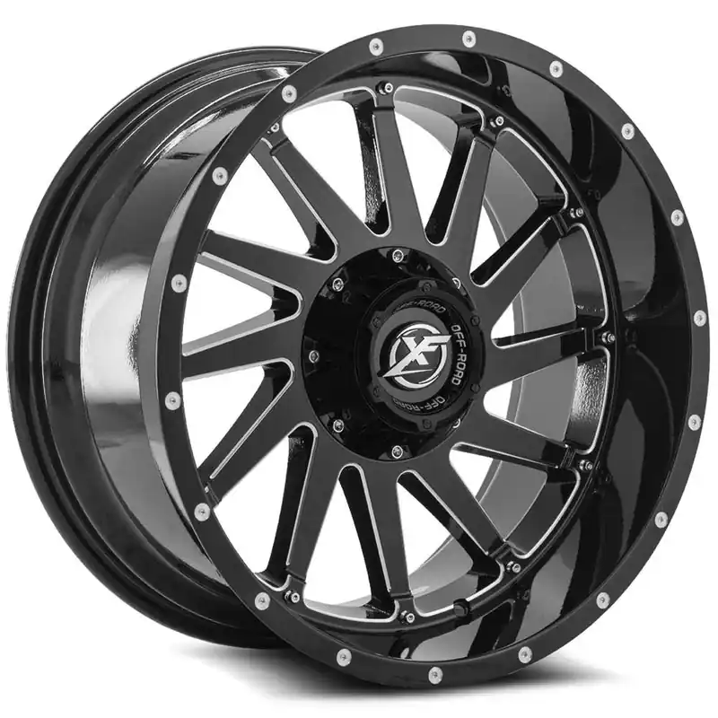 One Day Deal Xf Off-Road Xf-216 Wheel 20x10 5x127 & 5x139.7 Gloss Black & Milled -24mm