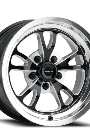 Vision Patriot 149 Wheel 17x4.5 5x127 Black Milled With Polished Lip -24mm One Day Deal