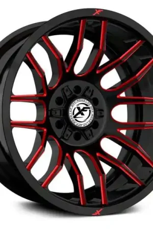 Direct From Factory Xf Off-Road Xf-232 Wheel 20x10 8x165.1 & 8x170 Gloss Black & Red Milled -12mm
