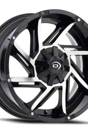 Vision Prowler 422 Wheel 18x9 5x114.3 & 5x127 Gloss Black Machined Face -12mm Clearance