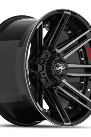 Best Price 4Play 4P08 Wheel 22x10 8x165.1 Gloss Black w/ Brushed Face & Tinted Clear -24mm - FREE T-SHIRT INCLUDED!