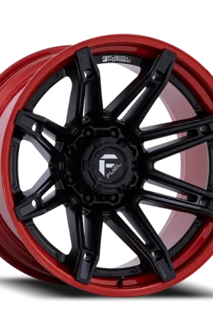 Crafted Fuel Fc401 Brawl Wheel 20x10 8x165.1 Matte Black With Candy Red Lip -18mm - FREE T-SHIRT INCLUDED!