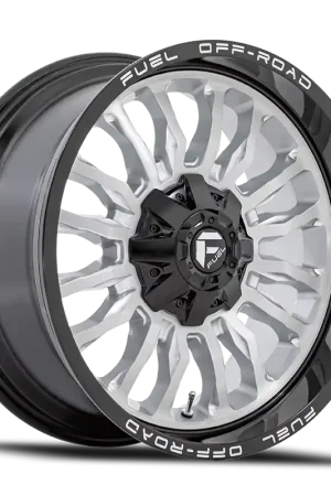 Fuel D798 Arc Wheel 20x10 8x180 Silver Brushed Face With Milled Black Lip -18mm - FREE T-SHIRT INCLUDED! Best Choice